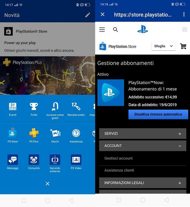 Disdire PlayStation Now da Smartphone