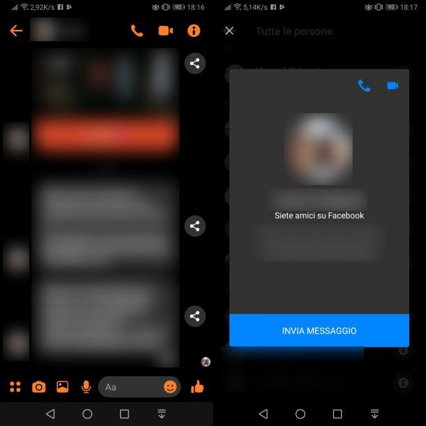 Facebook Messenger per telefonare