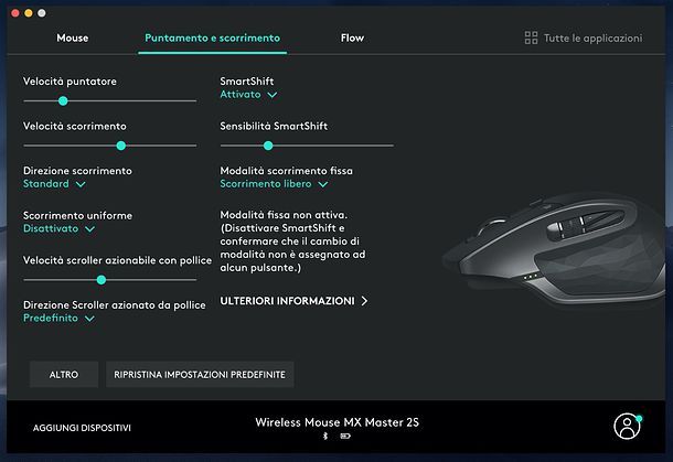 Puntamento e scorrimento Logitech MX Master 2S