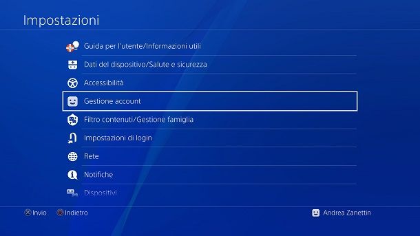 Gestione Account PSN