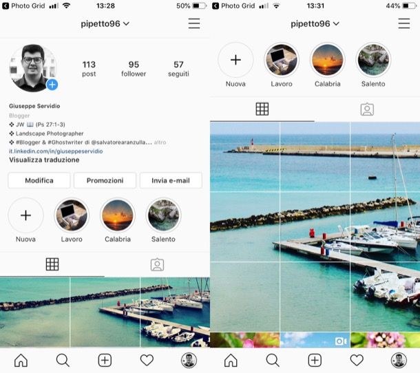 Come pubblicare foto su Instagram divise