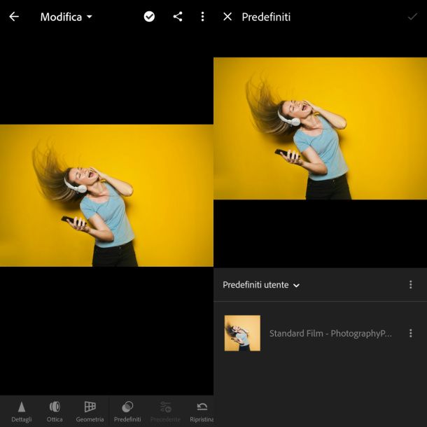 Importazione preset Lightroom Mobile da Adobe CC