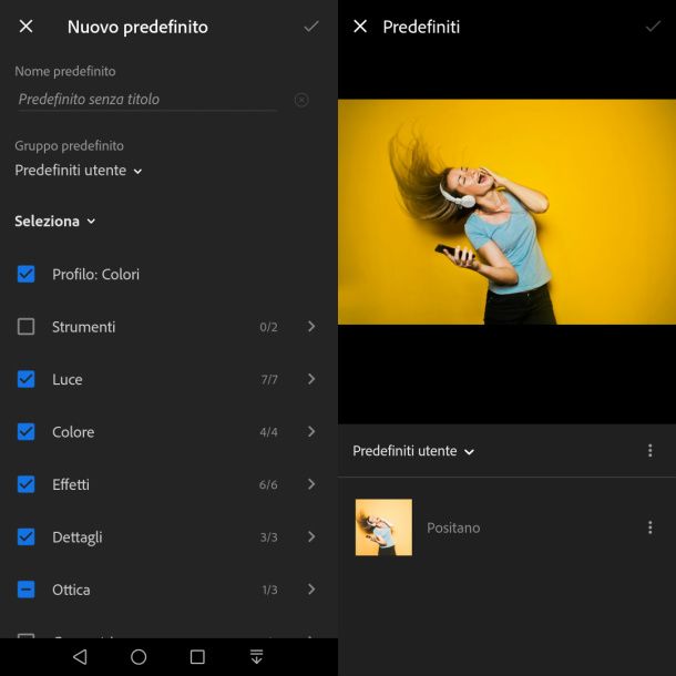 Importazione preset su Lightroom Mobile