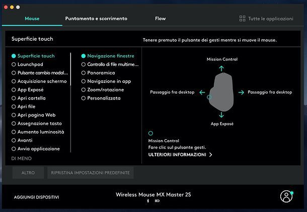 Configurazione Logitech MX Master 2S