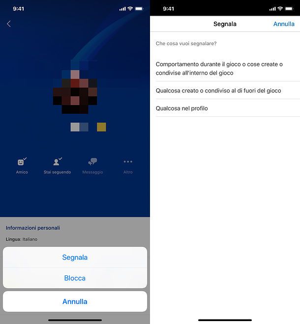 Come segnalare su PS App