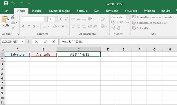 Operatori di funzioni in Excel