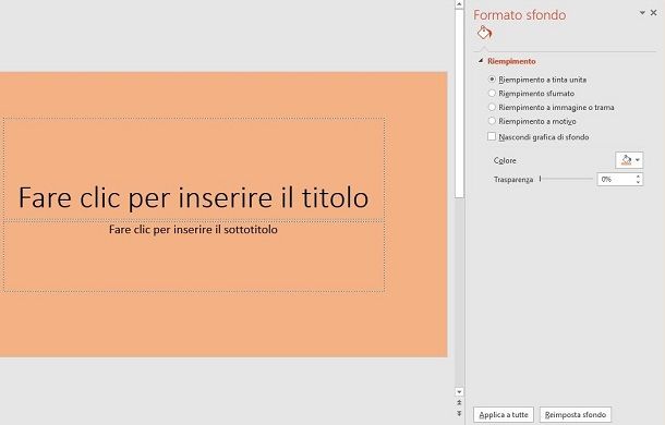 PowerPoint con sfondo colorato