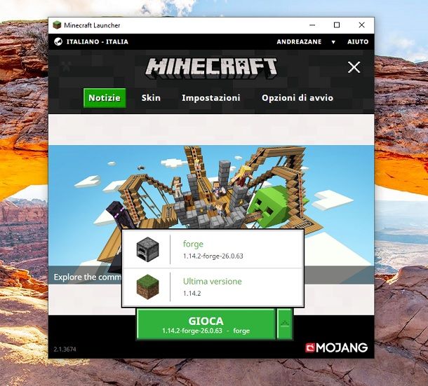 Profilo Forge Minecraft