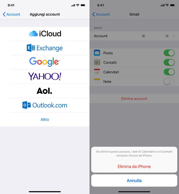 Come cambiare account Mail su iPhone