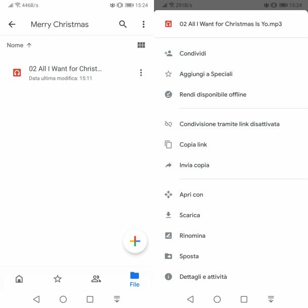 Scaricare musica da Google Drive Android