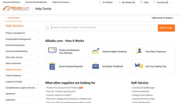 Help Center Alibaba