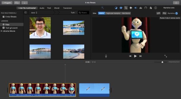Esportare video in verticale su iMovie