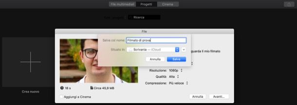 Esportare video iMovie in MP4