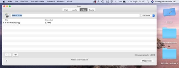 Burn su Mac