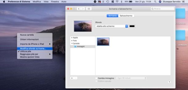 Cambiare sfondo Mac