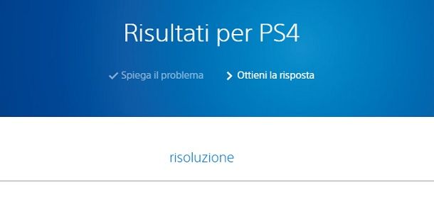 Supporto Sony Risoluzione PS4