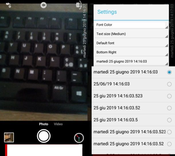 Time stamp android
