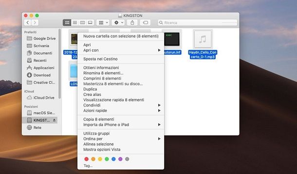Trasferire file scheda SD a Mac