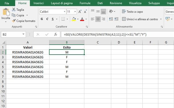 analisi formula Excel