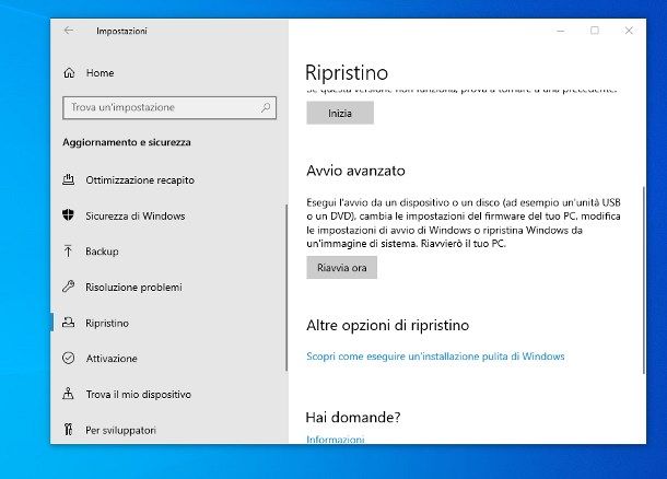 Installare Windows 10 su SSD interno