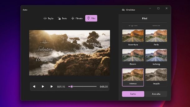 Come aggiungere filtri video senza Movie Maker Windows 11 Foto