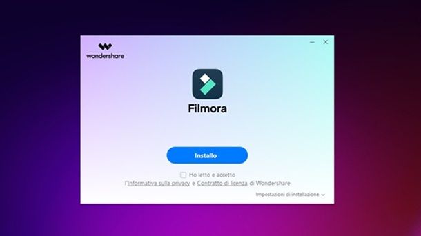 Installazione Wondershare Filmora Windows 11