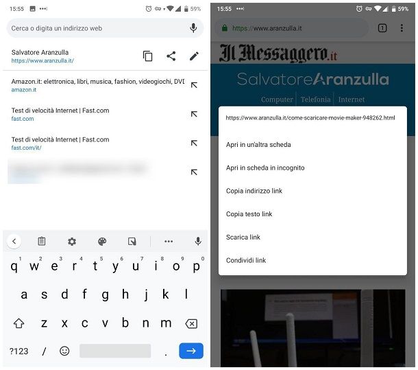Come copiare un link dal cellulare Android