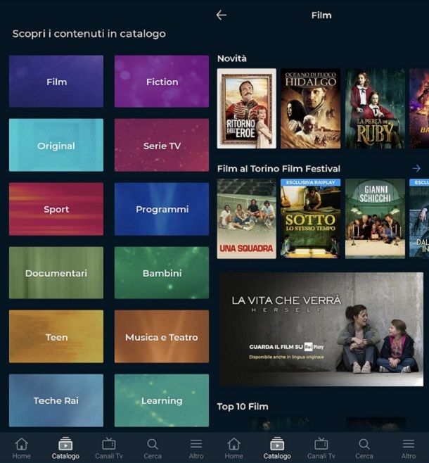 RaiPlay App per vedere film gratis su Android