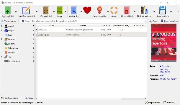 Come funziona Calibre - Aggiungere un libro