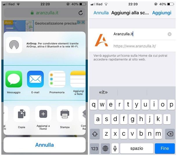 Come si mette l'icona di un sito sul desktop di smartphone e tablet