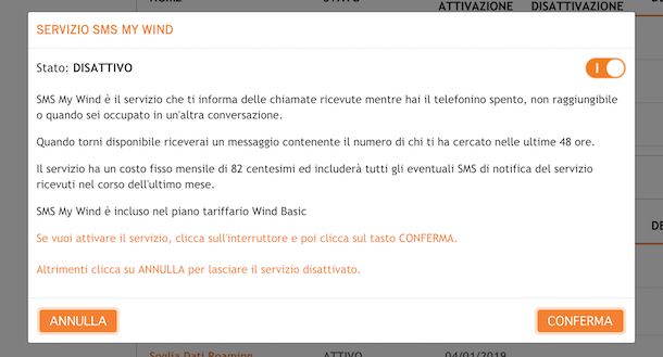 Attivare SMS My Wind sito Wind