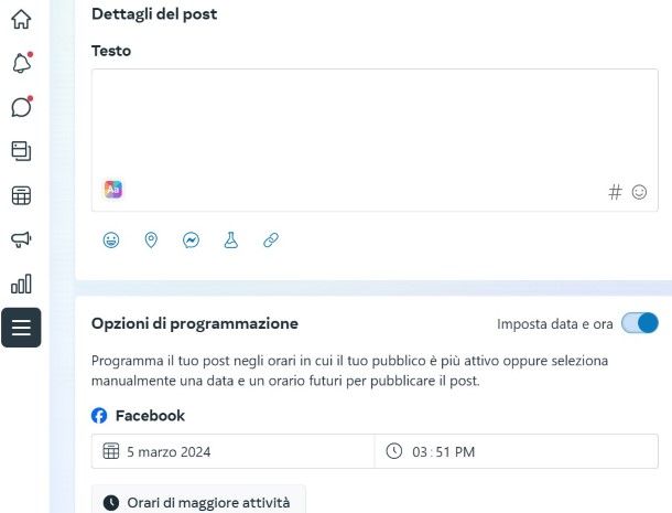 Come programmare un post su una pagina Facebook