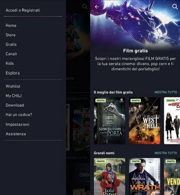 CHILI Come vedere film gratis su Android