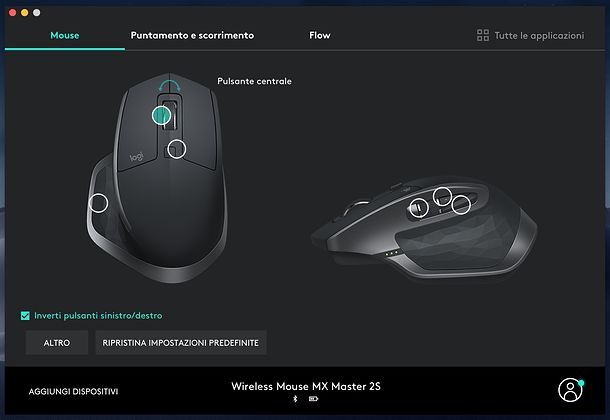 Personalizzazione tasti Logitech MX Master 2S