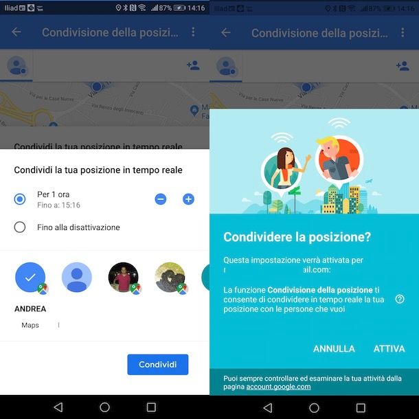 Posizione Google Maps Android