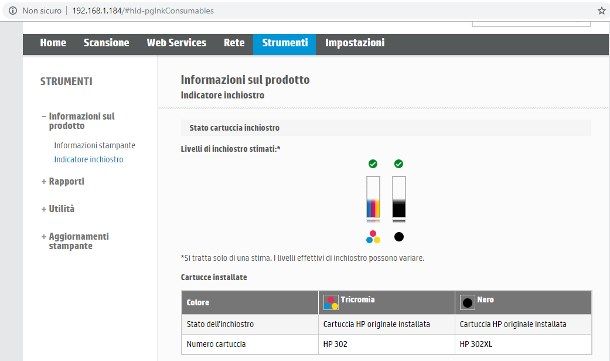 Come vedere livello inchiostro stampante HP da PC