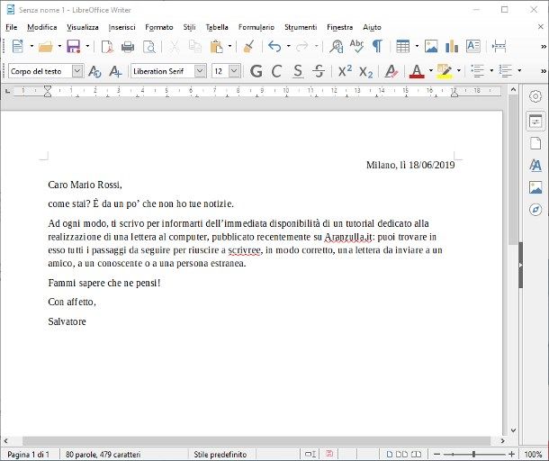 Come scrivere una lettera al computer Windows