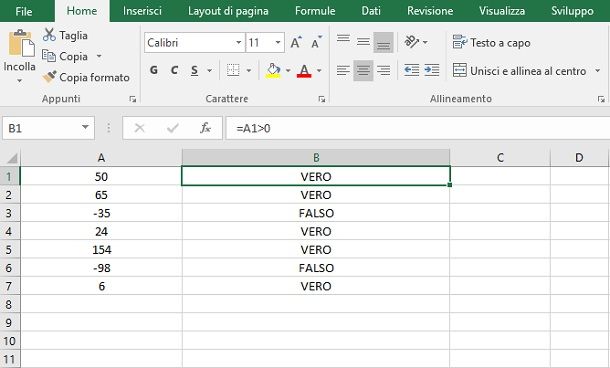 operatori formula Excel