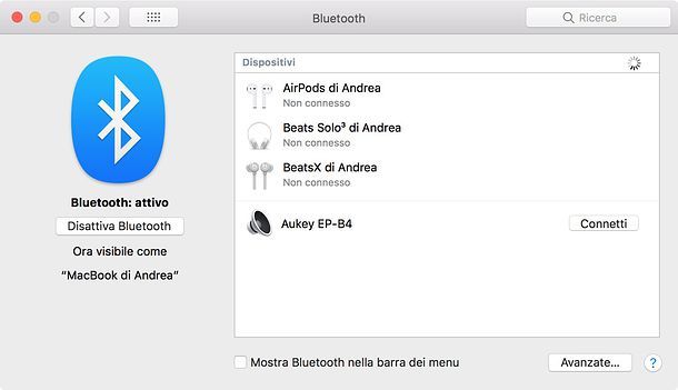 Come collegare le cuffie Bluetooth al Mac