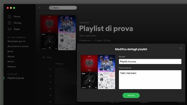 Come cambiare copertina alla playlist Spotify su Mac