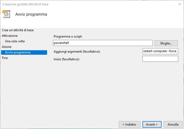 Come riavviare Windows 10 automaticamente