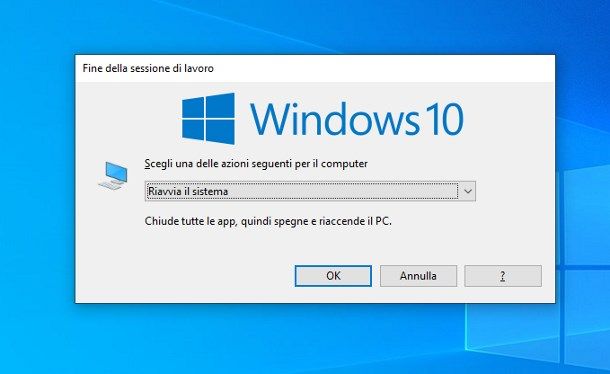  Come riavviare Windows 10 da tastiera