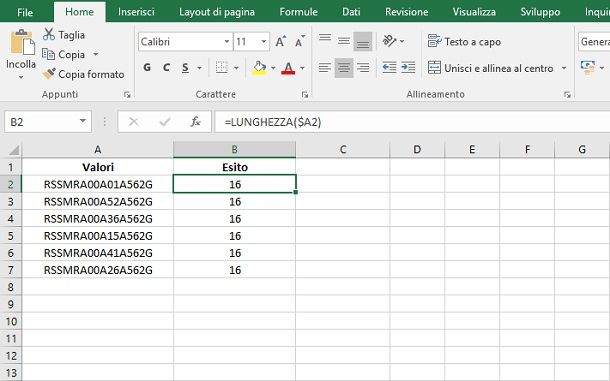 riferimenti formula Excel