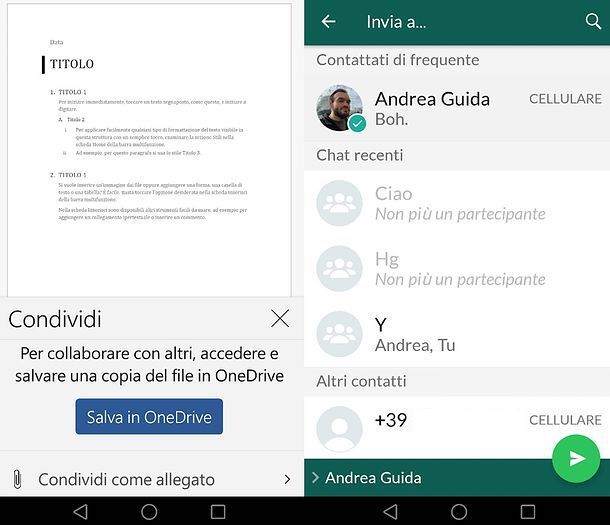 Come inoltrare allegati email su WhatsApp