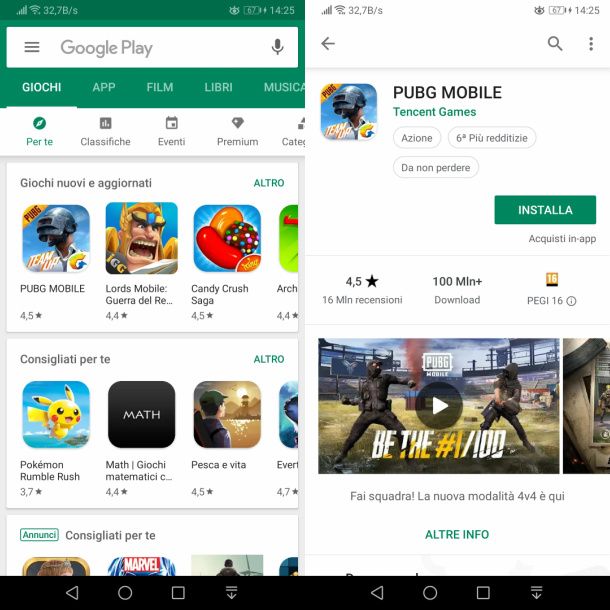 Scaricare giochi gratis su Android