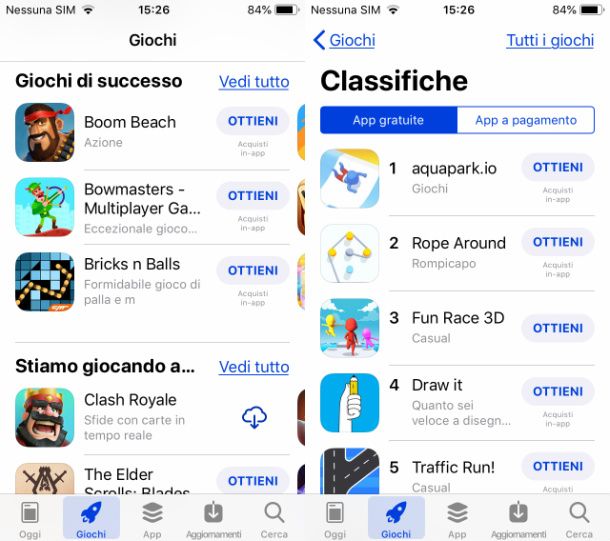 scaricare giochi gratis su iOS