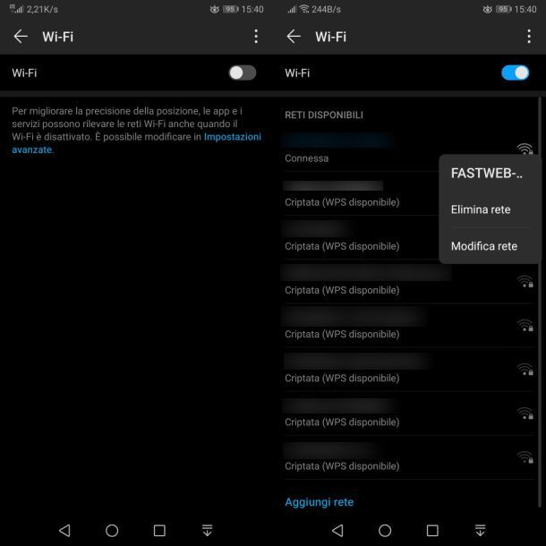 Come scollegare Android dal WiFi