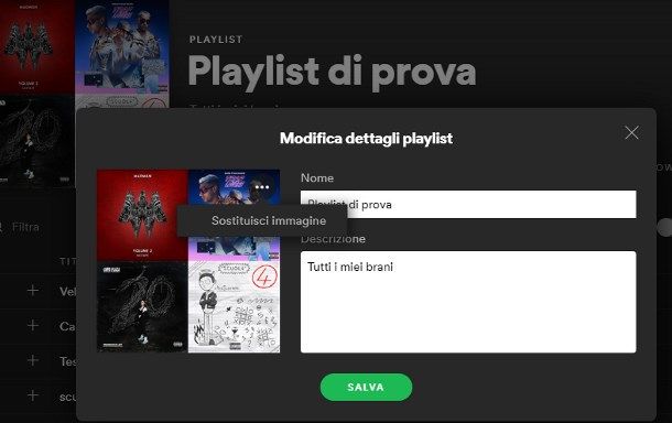 Come cambiare immagine playlist Spotify su Windows