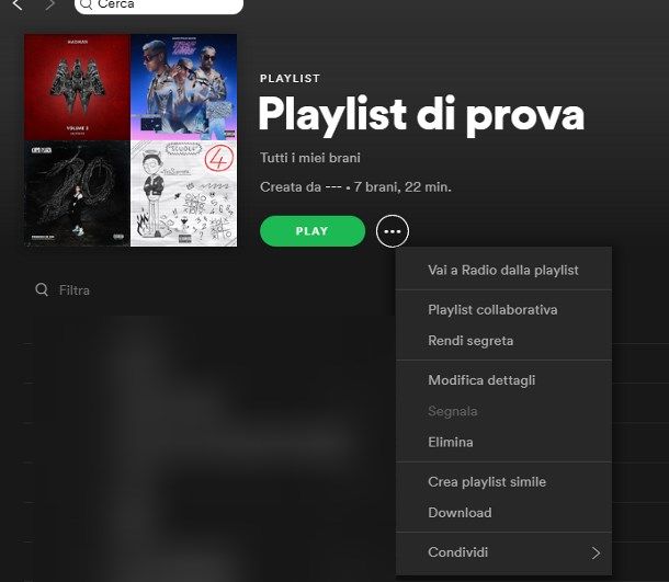 Come cambiare immagine playlist Spotify su Windows