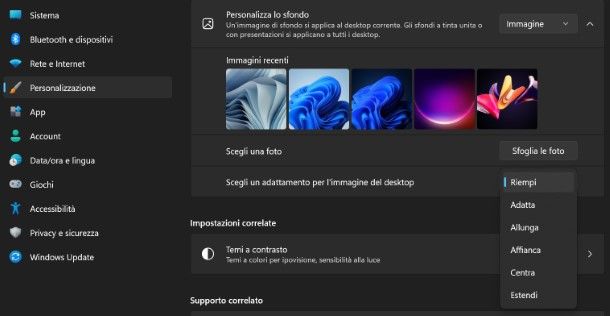 Come cambiare sfondo PC Windows 11